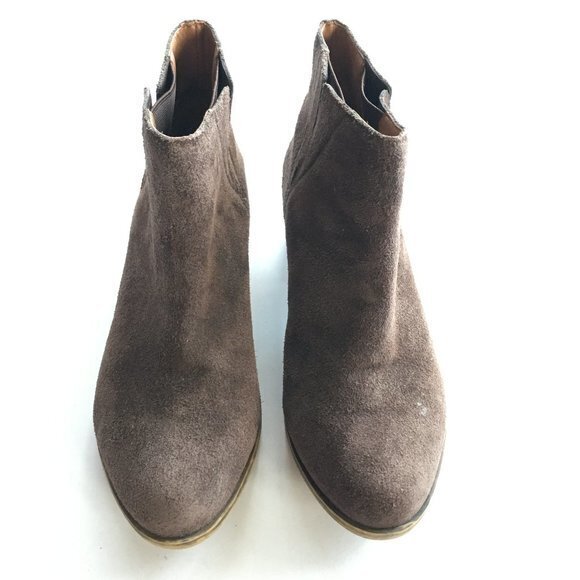 Lucky Brand Benissa Booties Ankle Boots Brown Suede Leather Womens Size … - Picture 4 of 9